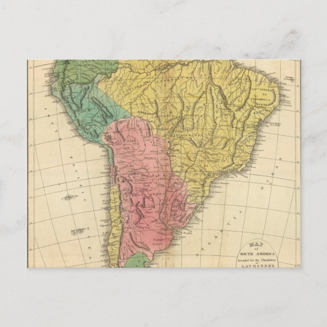 Postal Mapa de Historia de América del Sur (Anverso)