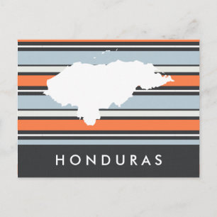 Postal Mapa de Honduras: Franjas Modernas