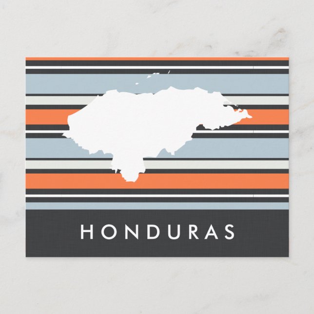 Postal Mapa de Honduras: Franjas Modernas (Anverso)