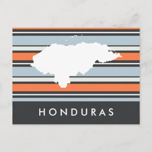 Postal Mapa de Honduras: Rayas modernas