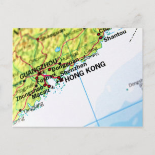 Postal Mapa de Hong Kong