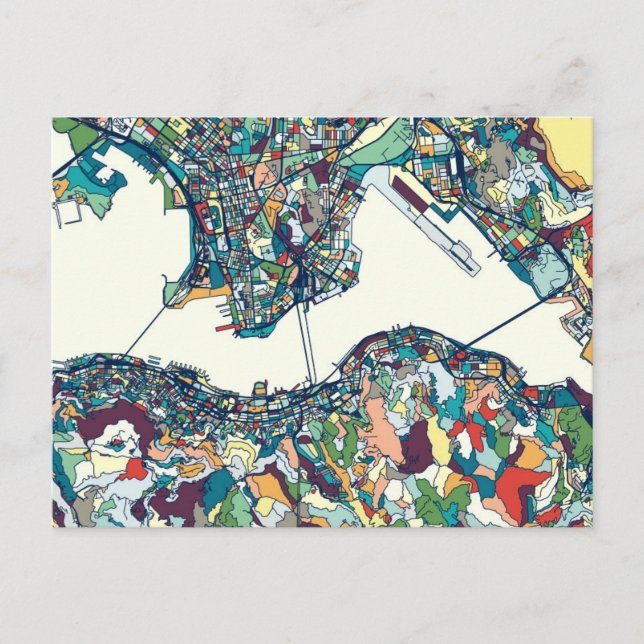 Postal Mapa de Hong Kong, China