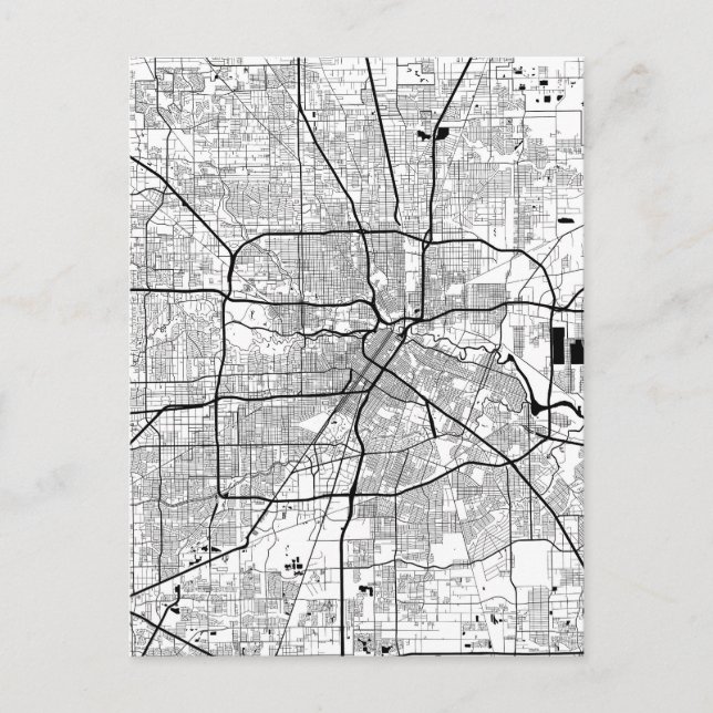 Postal Mapa de Houston Texas (Anverso)