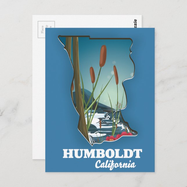 Postal Mapa de Humboldt california (Anverso / Reverso)