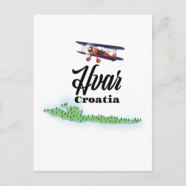 Postal Mapa de Hvar Croacia (Anverso)