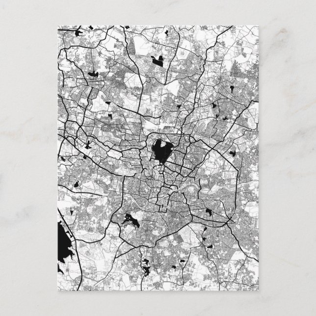 Postal Mapa de Hyderabad India (Anverso)