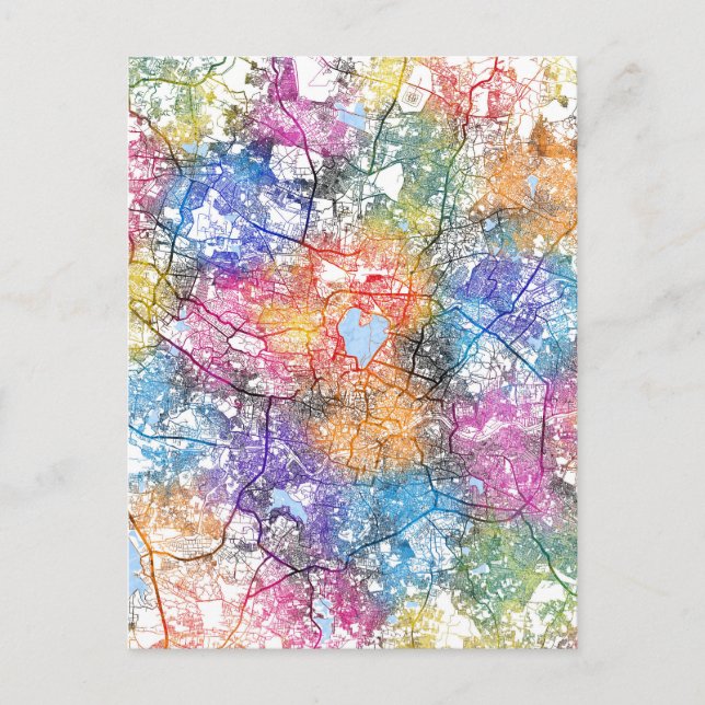 Postal Mapa de Hyderabad India (Anverso)