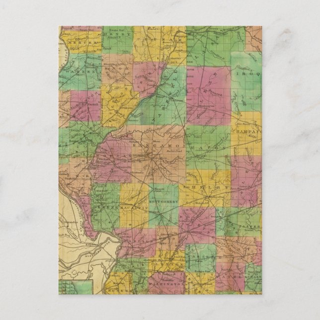 Postal Mapa de Illinois (Anverso)