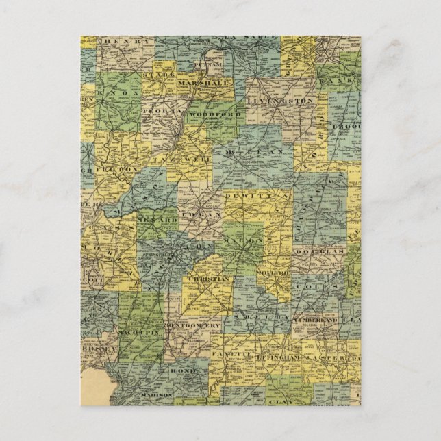 Postal Mapa de Illinois 2 (Anverso)