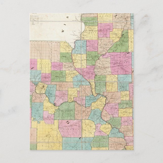 Postal Mapa de Illinois y Misuri (Anverso)