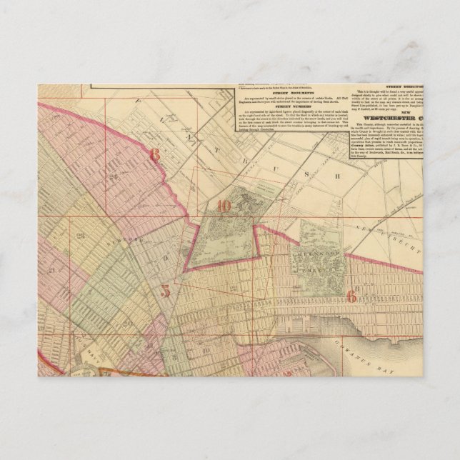 Postal Mapa de Index Brooklyn (Anverso)