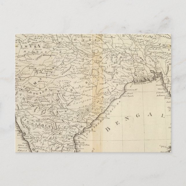 Postal Mapa de India (Anverso)