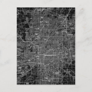 Postal Mapa de Indianápolis Vintage