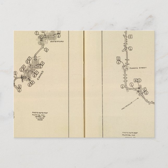 Postal Mapa de índices Albany, Saratoga Springs (Anverso)