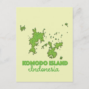Postal Mapa de Indonesia de la isla Komodo