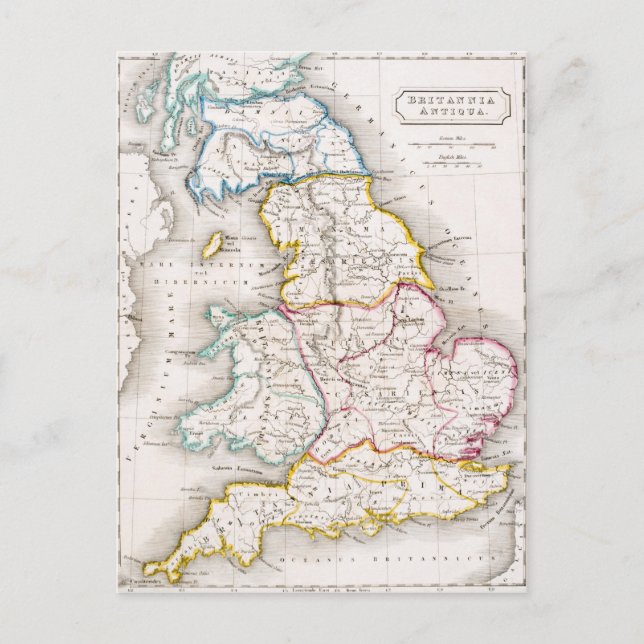 Postal Mapa de Inglaterra | Britannia Antiqua (Anverso)