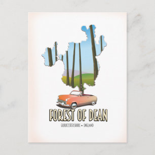 Postal Mapa de Inglaterra de Forest Of Dean Gloucestershi