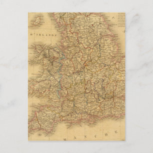 Postal Mapa de inglés antiguo