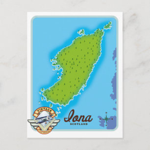 Postal Mapa de Iona Escocia
