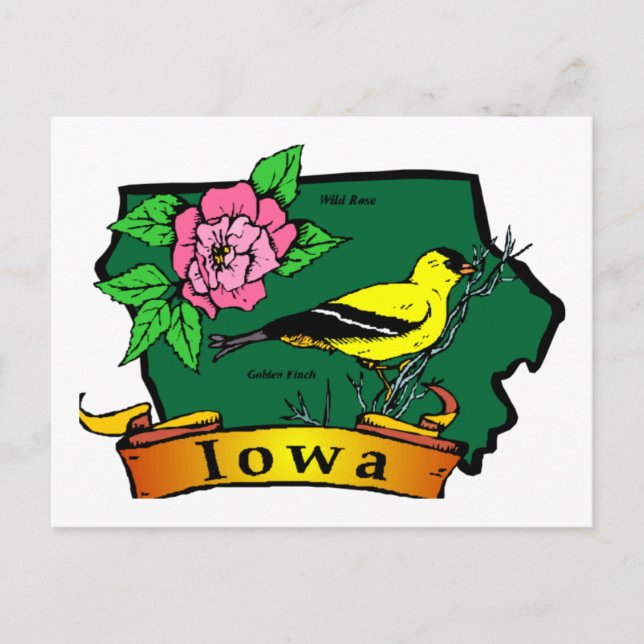 Postal Mapa de Iowa (Anverso)