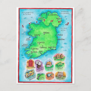 Postal Mapa de Irlanda