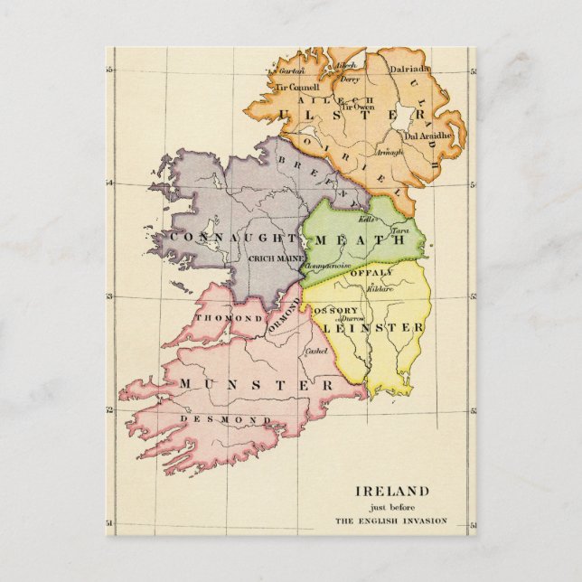 Postal Mapa de Irlanda (Anverso)
