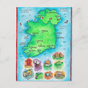 Postal Mapa de Irlanda