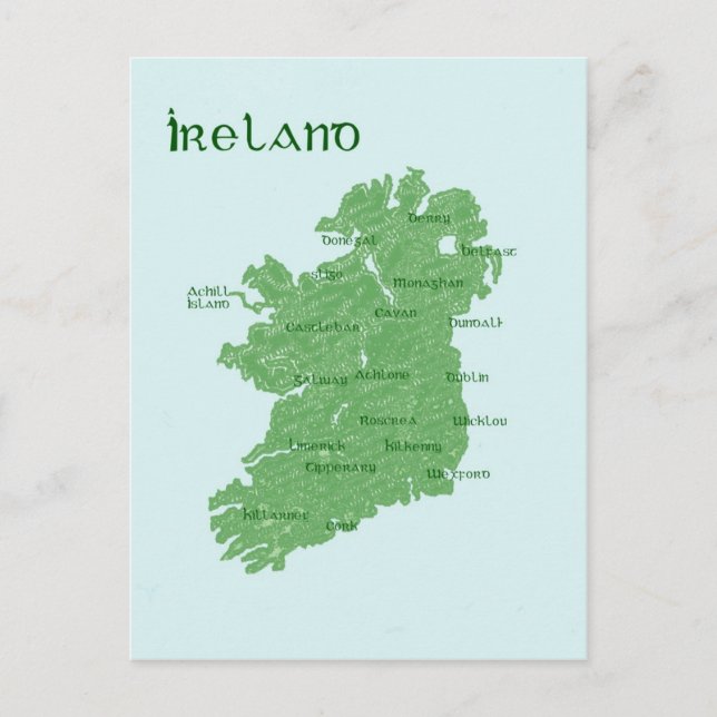 Postal Mapa de Irlanda (Anverso)