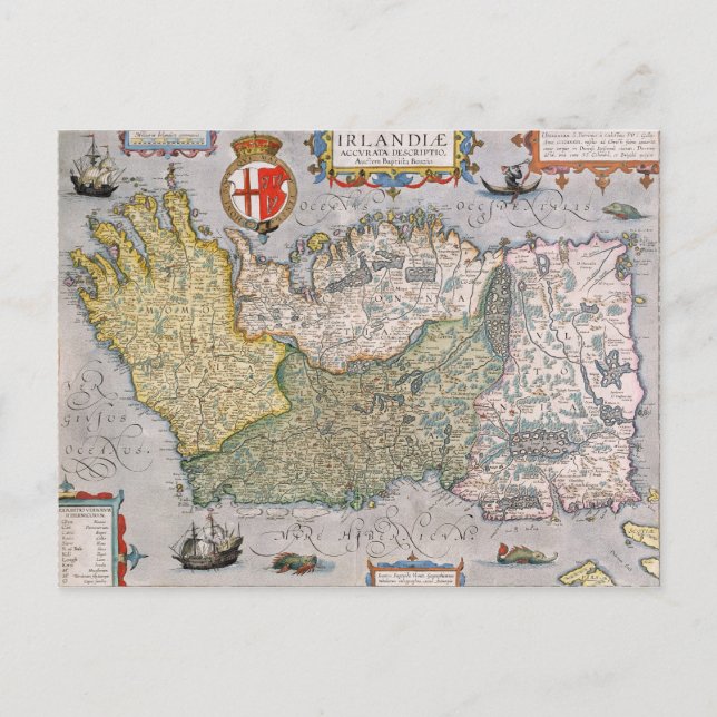 Postal Mapa de Irlanda (Anverso)