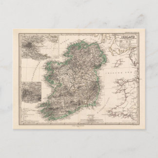 Postal Mapa de Irlanda (1876)