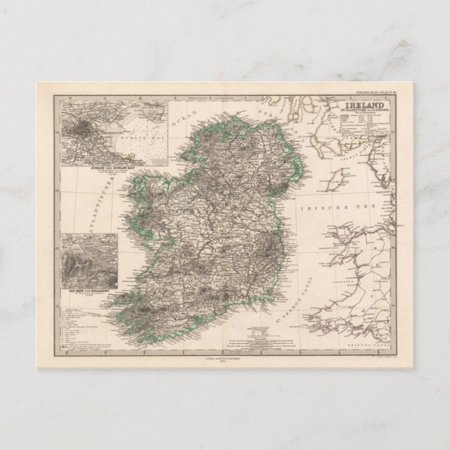 Postal Mapa de Irlanda (1876) (Anverso)