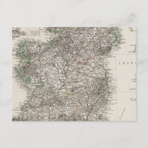 Postal Mapa de Irlanda de Stieler