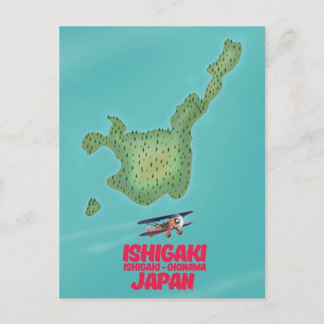 Postal Mapa de Ishigaki Okinawa, Japón (Anverso)