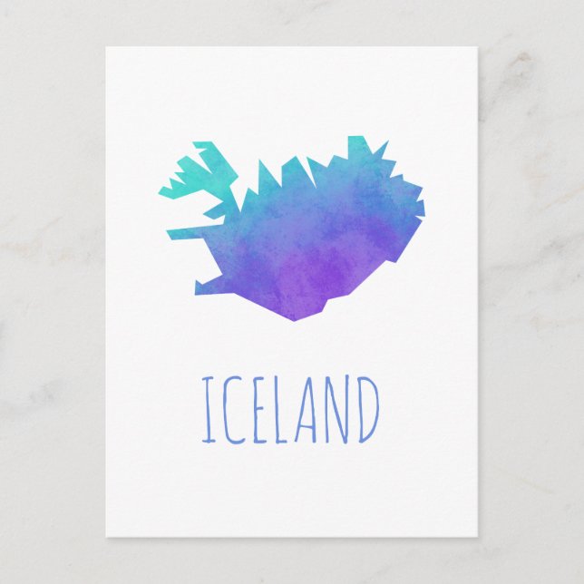 Postal Mapa de Islandia (Anverso)