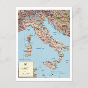 Postal Mapa de Italia