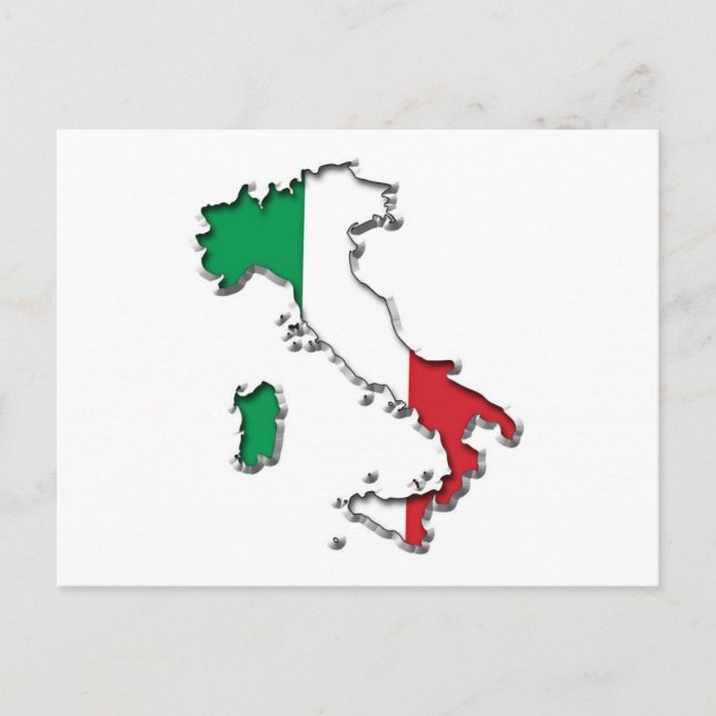 Postal Mapa de Italia (Anverso)