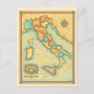 Postal Mapa de Italia
