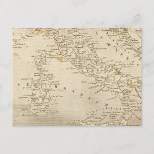 Postal Mapa de Italia de Arrowsmith