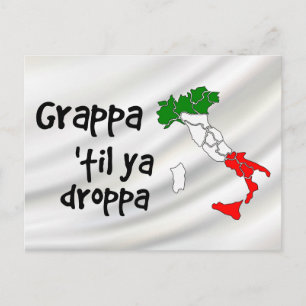 Postal Mapa de Italia de Grappa Til Ya Droppa
