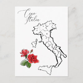 Postal *~* Mapa de Italia de la lengua italiana de Ciao I