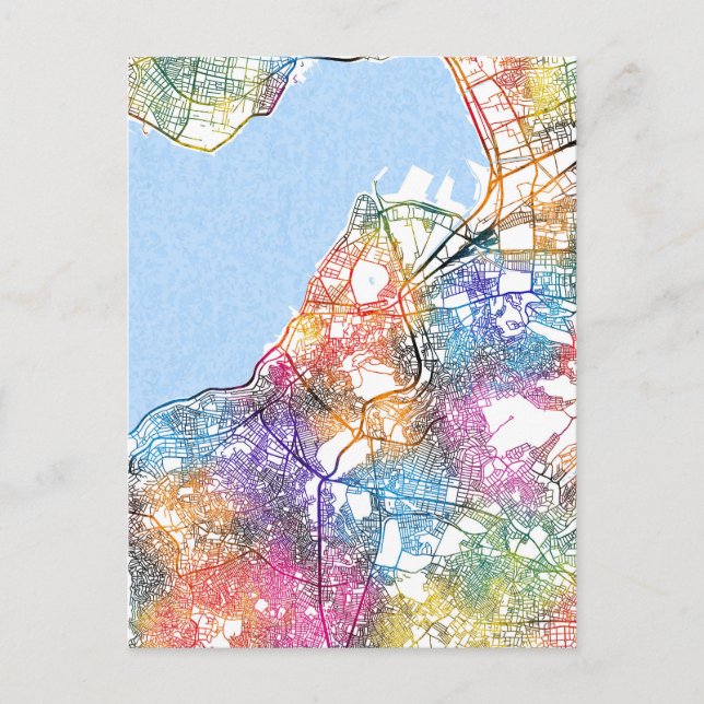 Postal Mapa de İzmir Türkiye (Anverso)