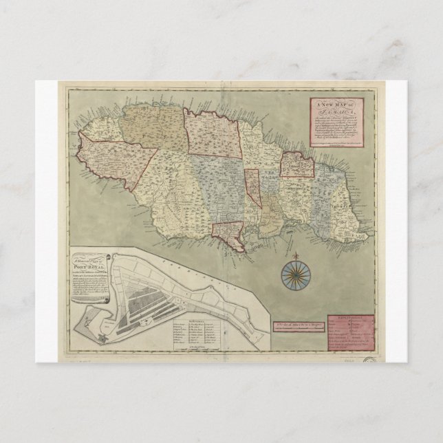 Postal Mapa de Jamaica (1771) (Anverso)