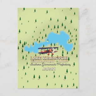 Postal Mapa de Japón Lago Kawaguchi Fujikawaguchiko y Min