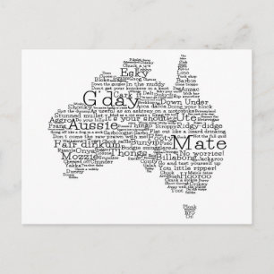 Postal Mapa de jerga de Australia