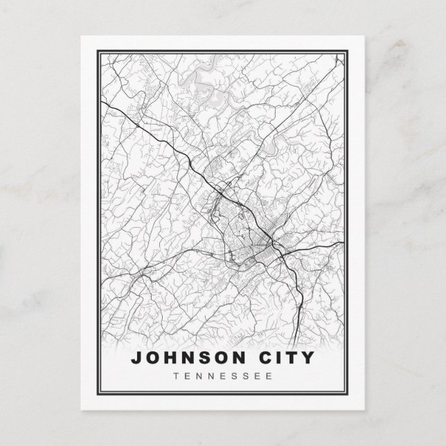 Postal Mapa de Johnson City (Anverso)