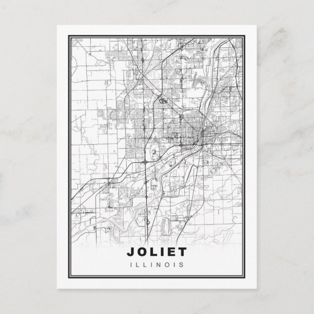 Postal Mapa de Joliet (Anverso)