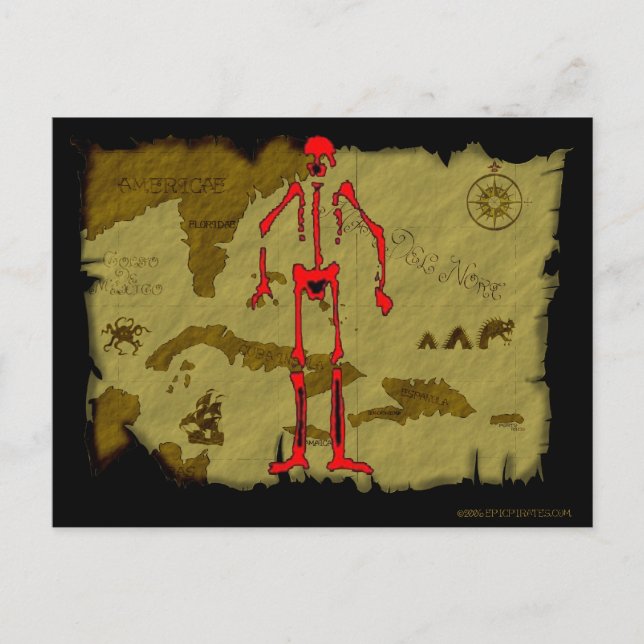 Postal Mapa de Jolly Roger #6 (Anverso)