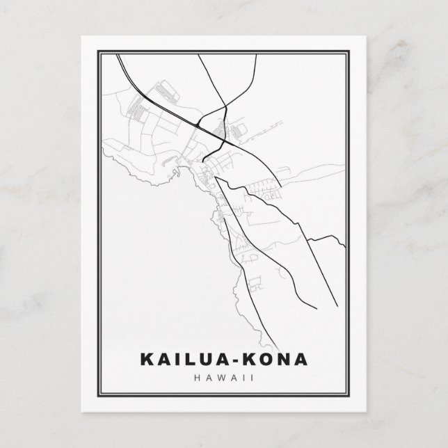 Postal Mapa de Kailua-Kona (Anverso)