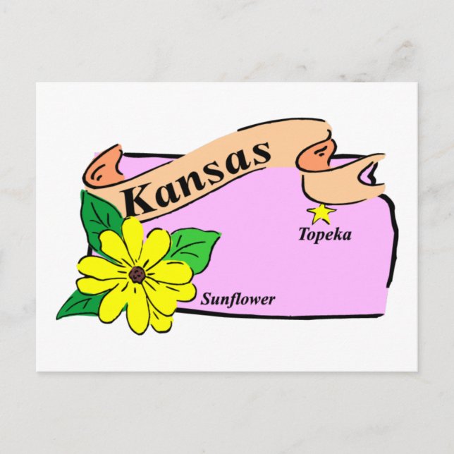 Postal Mapa de Kansas (Anverso)