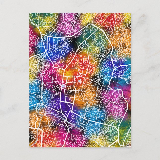 Postal Mapa de Katmandú en Nepal (Anverso)